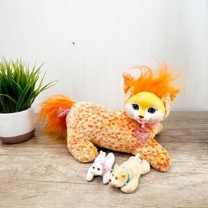 Vintage Kitty Surprise Just‎ Play Plush Cat Autumn Orange Green Eyes 12-14"